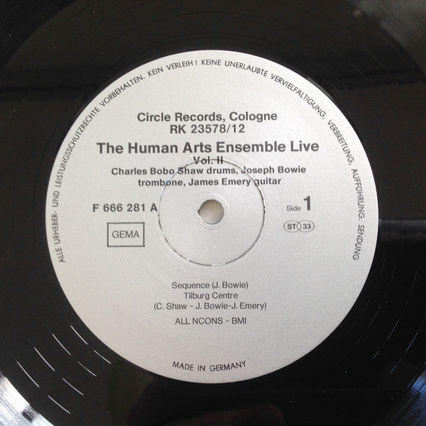 The Human Arts Ensemble ~ The Human Arts Ensemble Live Vol. II (Vinyl) - Djungel & Jazz