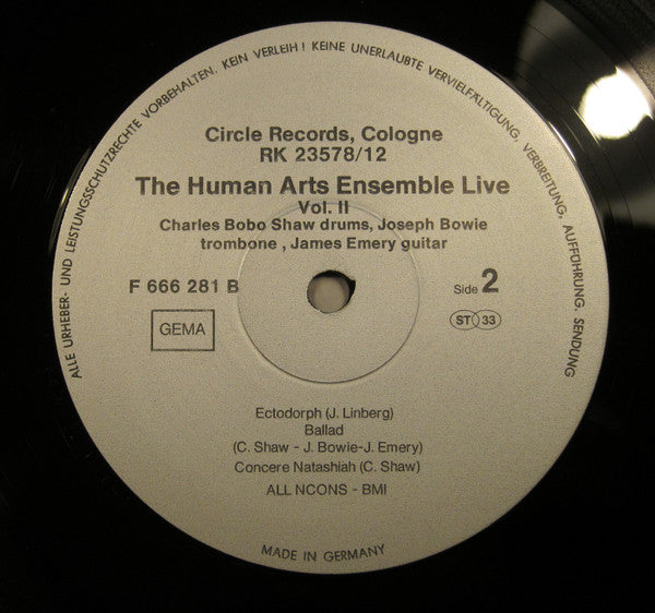 The Human Arts Ensemble ~ The Human Arts Ensemble Live Vol. II (Vinyl) - Djungel & Jazz