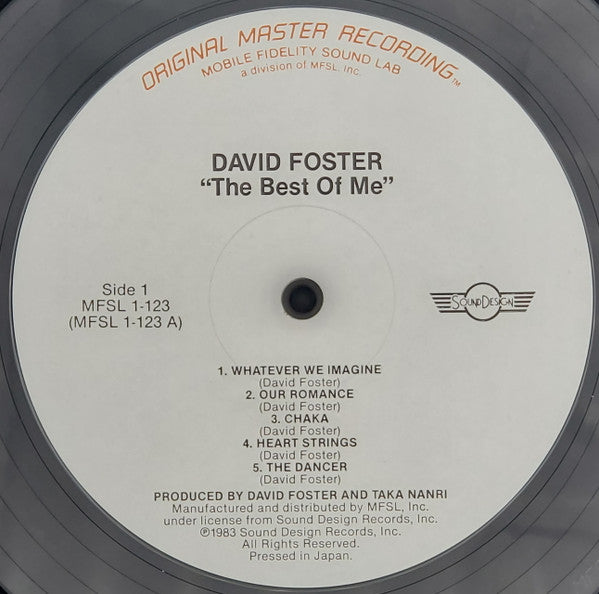 David Foster ~ The Best Of Me (Vinyl) - Djungel & Jazz