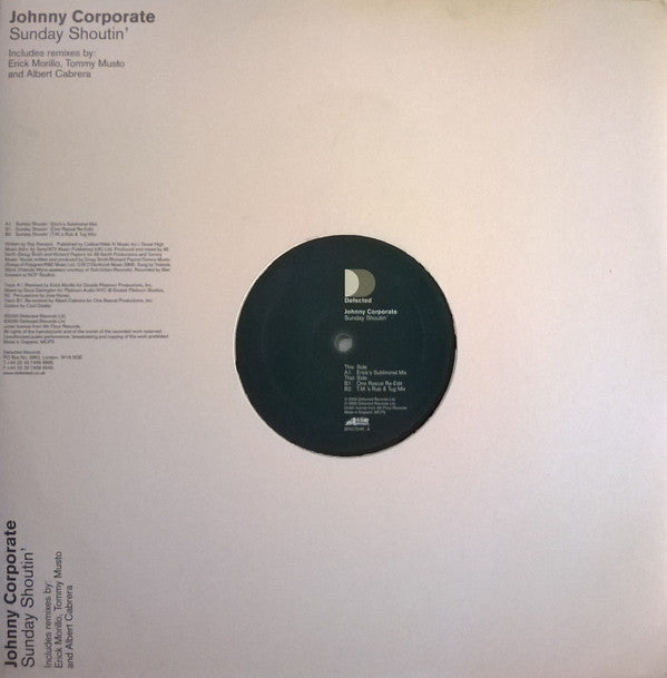 Johnny Corporate ~ Sunday Shoutin' (Vinyl) - Djungel & Jazz