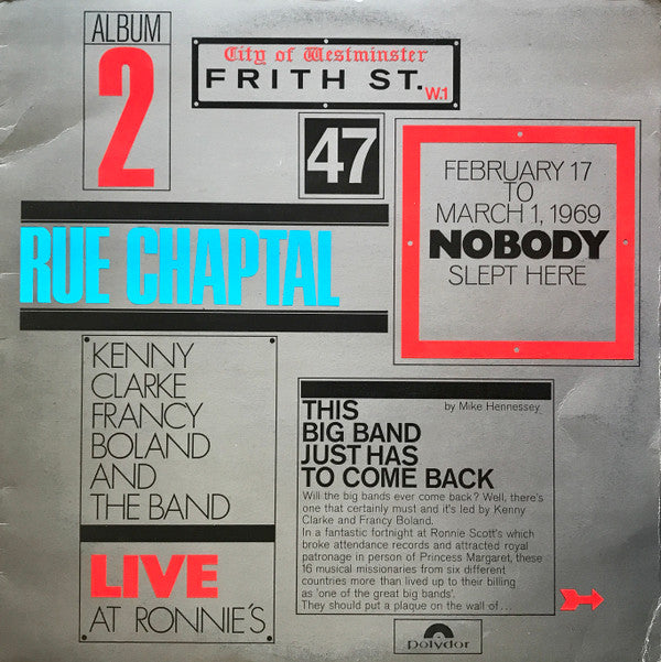 Kenny Clarke Francy Boland And The Band* : Live At Ronnie's ; Album 2 ; Rue Chaptal (LP, Album, Gat)