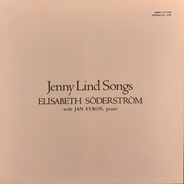 Elisabeth Söderström, Jan Eyron ~ Jenny Lind Songs (Vinyl) - Djungel & Jazz