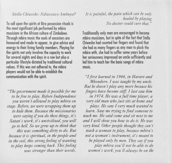 Stella Chiweshe ~ Ambuya? / Ndizvozvo (Vinyl) - Djungel & Jazz