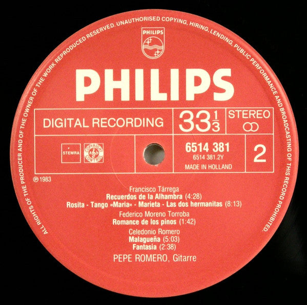 Pepe Romero ~ Jeux Interdits / Recuerdos De La Alhambra / Asturias (Vinyl) - Djungel & Jazz