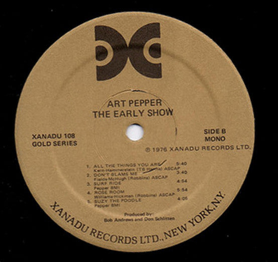 Art Pepper ~ The Early Show (Vinyl) - Djungel & Jazz