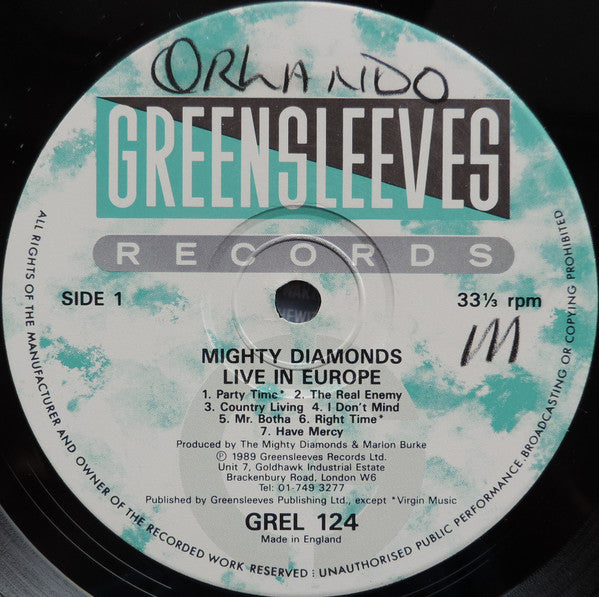 Mighty Diamonds* : Live In Europe (LP, Album)