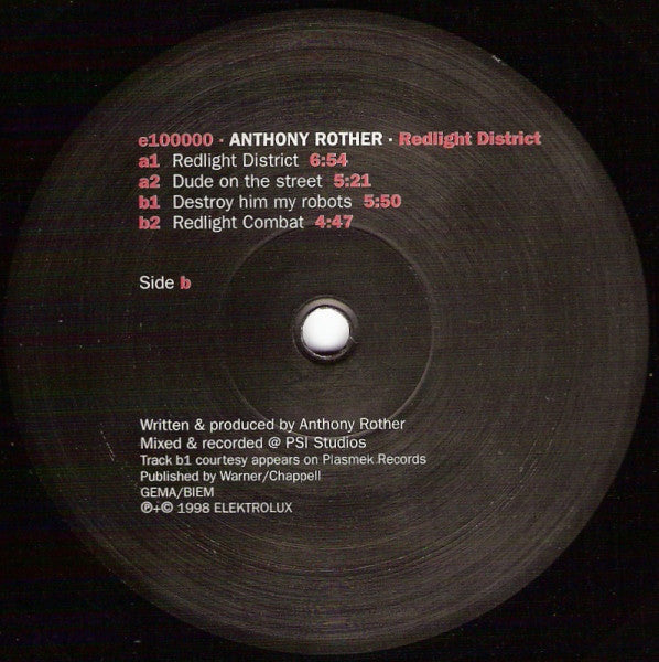 Anthony Rother : Redlight District (12")