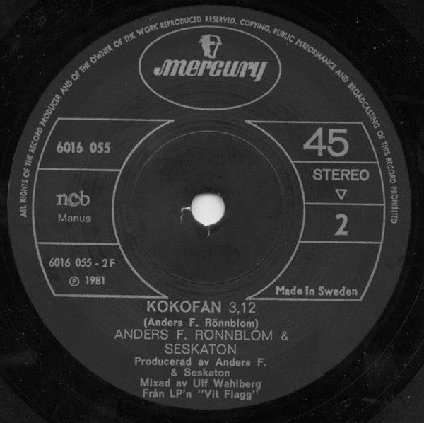 Anders F Rönnblom ~ Det Är Inte Snön Som Faller / Kokofån (Vinyl) - Djungel & Jazz