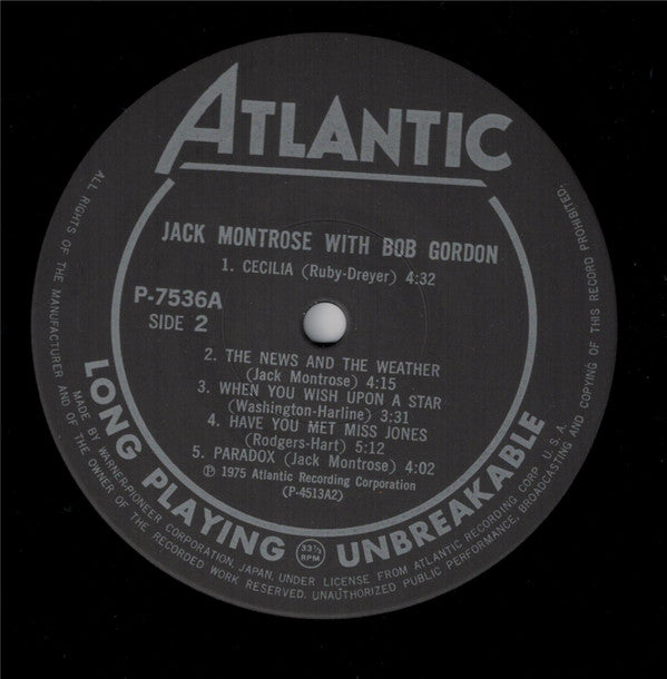 Jack Montrose With  Bob Gordon (2) : Arranged/Played/Composed  (LP, Album, RE)