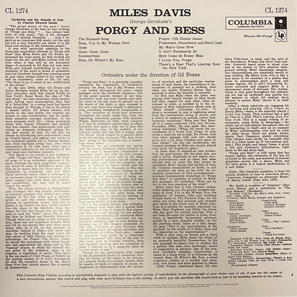 Miles Davis ~ Porgy And Bess (Vinyl) - Djungel & Jazz