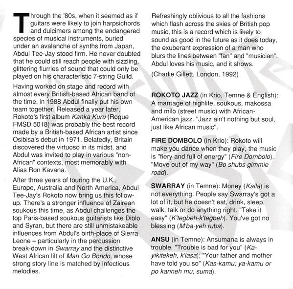 Abdul Tee-Jay's Rokoto ~ Fire Dombolo (Vinyl) - Djungel & Jazz