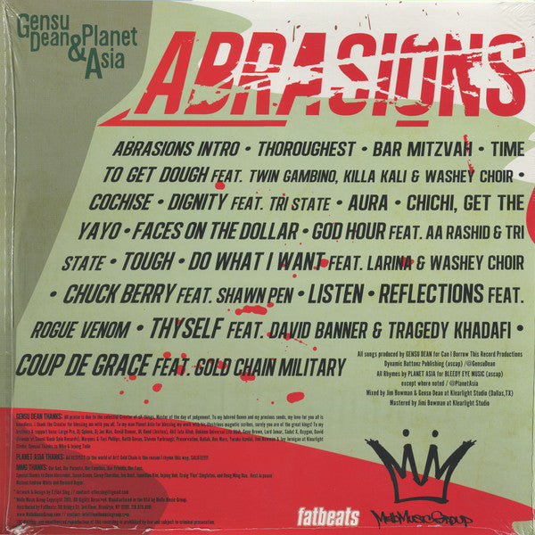 Gensu Dean & Planet Asia : Abrasions (2xLP, Album)