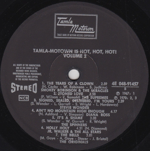 Various ~ Tamla-Motown Is Hot, Hot, Hot - Volume 2 (Vinyl) - Djungel & Jazz