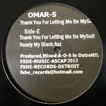 Omar-S : Thank You For Letting Me Be Myself Part 2 (2x12", Album)