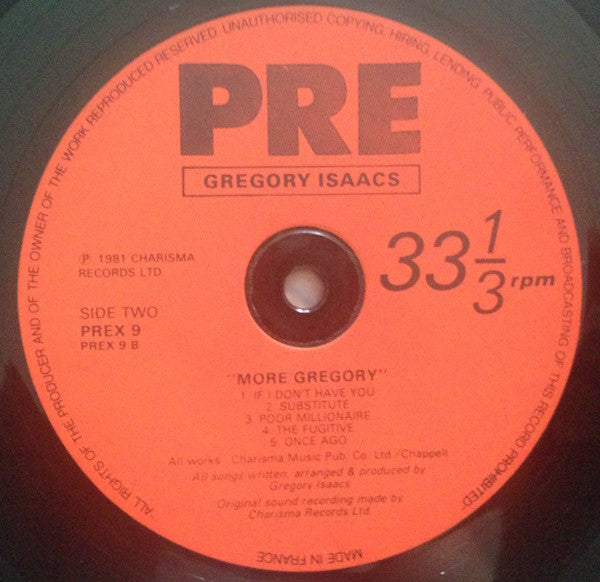 Gregory Isaacs : More Gregory (LP, Album)