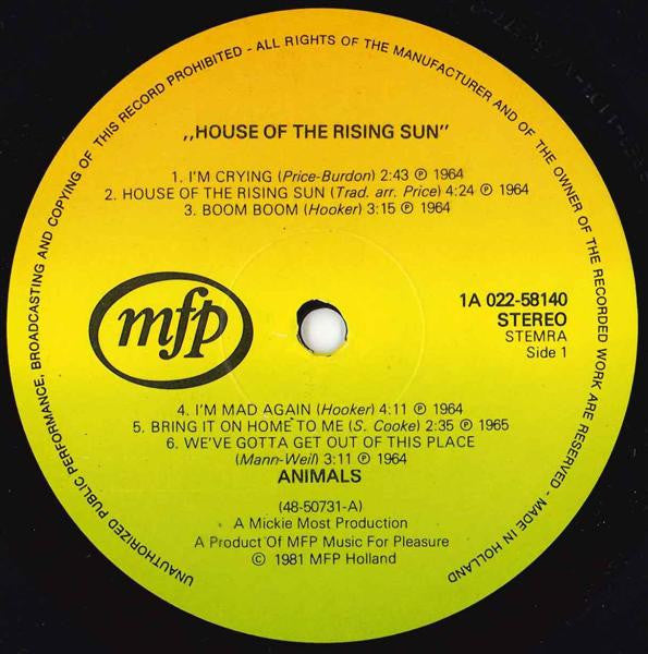 The Animals ~ House Of The Rising Sun (Vinyl) - Djungel & Jazz