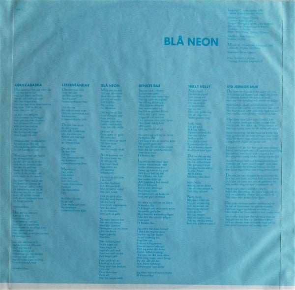 Ola Magnell : Blå Neon (LP, Album)