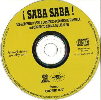 Mil-Quinhento '1500' & Conjunto Popombo De Nampula And Cunjunto Nimala De Lalauah ~ ¡Saba Saba! (Vinyl) - Djungel & Jazz