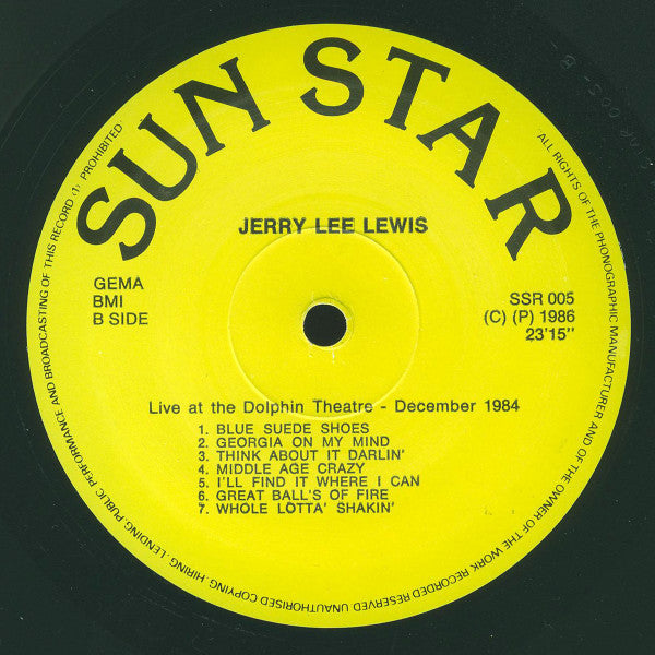 Jerry Lee Lewis : Live At Dolphin Theatre Georgia Vol. 2 (LP, Album, Unofficial)