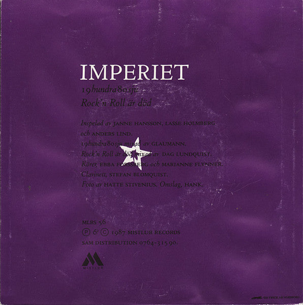 Imperiet ~ 19hundra80sju / Rock'n Roll Är Död (Vinyl) - Djungel & Jazz