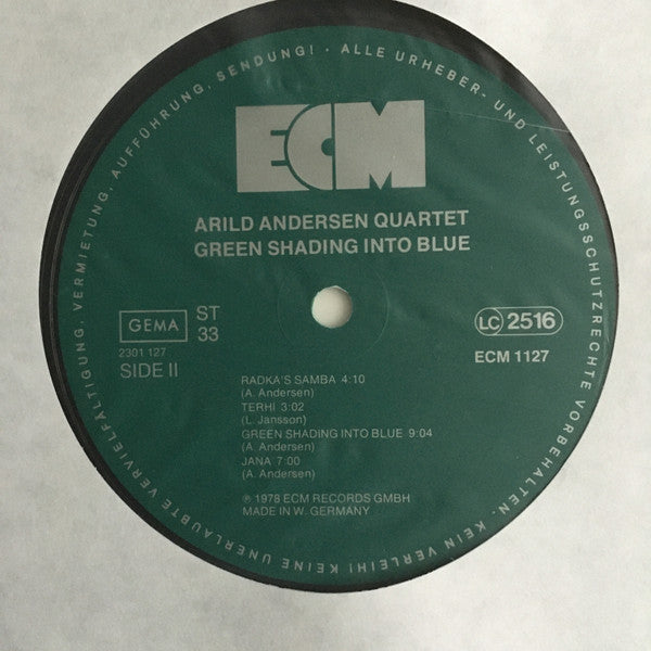 Arild Andersen Quartet ~ Green Shading Into Blue (Vinyl) - Djungel & Jazz