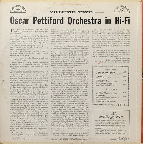 The Oscar Pettiford Orchestra ~ Oscar Pettiford Orchestra In Hi-Fi, Volume Two (Vinyl) - Djungel & Jazz