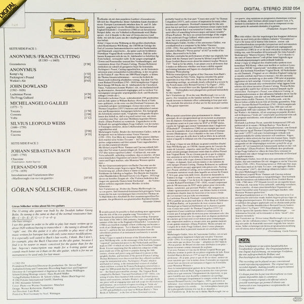 Göran Söllscher ~ Greensleeves (Vinyl) - Djungel & Jazz