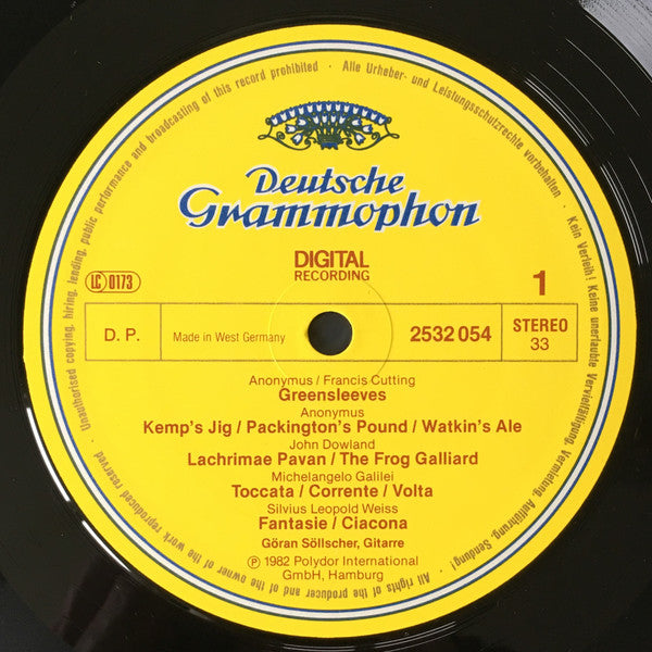 Göran Söllscher ~ Greensleeves (Vinyl) - Djungel & Jazz