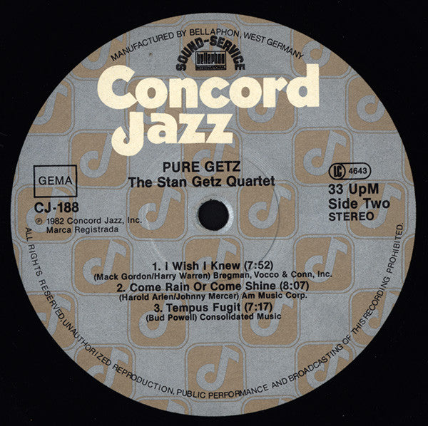 The Stan Getz Quartet ~ Pure Getz (Vinyl) - Djungel & Jazz