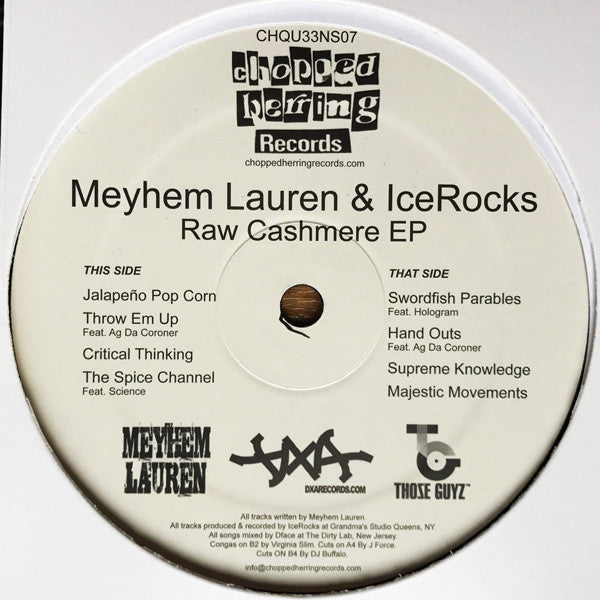 Meyhem Lauren & Icerocks DXA ~ Raw Cashmere EP (Vinyl) - Djungel & Jazz