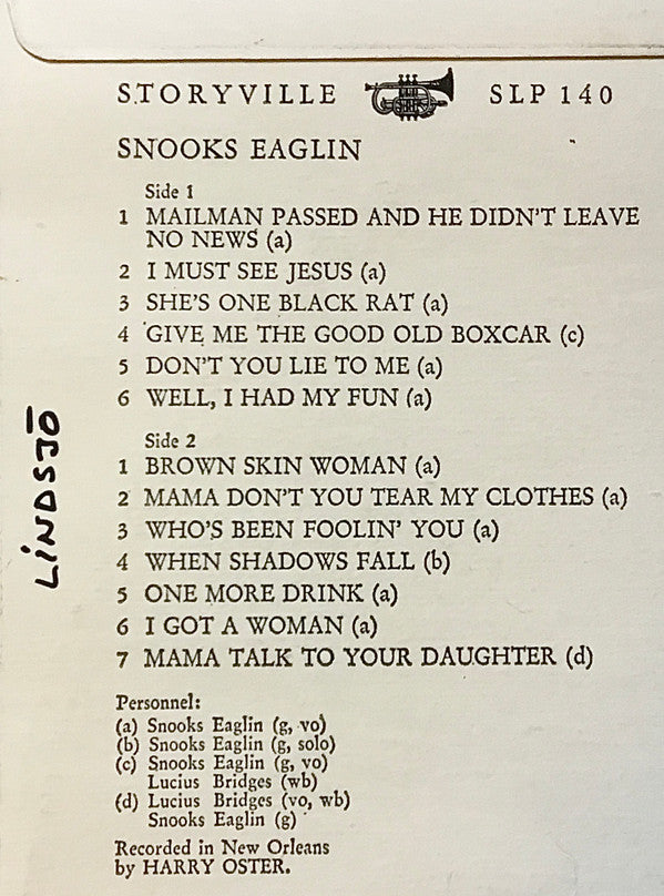 Snooks Eaglin : Blues From New Orleans Vol. 2 (LP, Album)