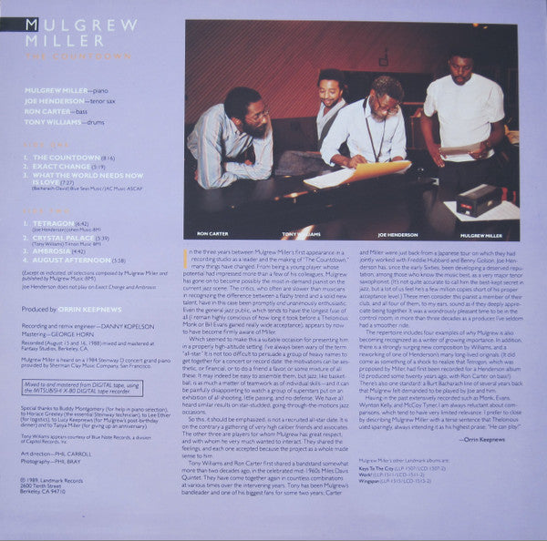 Mulgrew Miller ~ The Countdown (Vinyl) - Djungel & Jazz