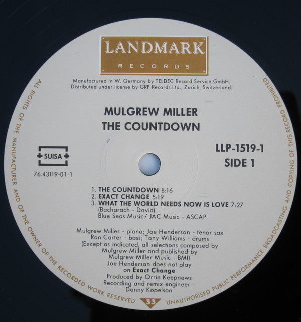 Mulgrew Miller ~ The Countdown (Vinyl) - Djungel & Jazz
