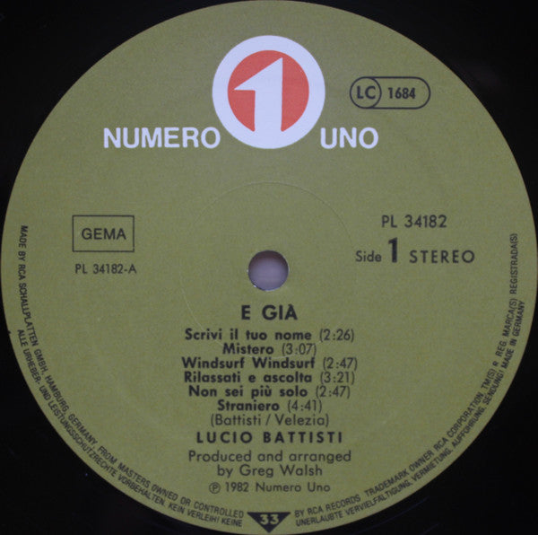 Lucio Battisti ~ E Già (Vinyl) - Djungel & Jazz
