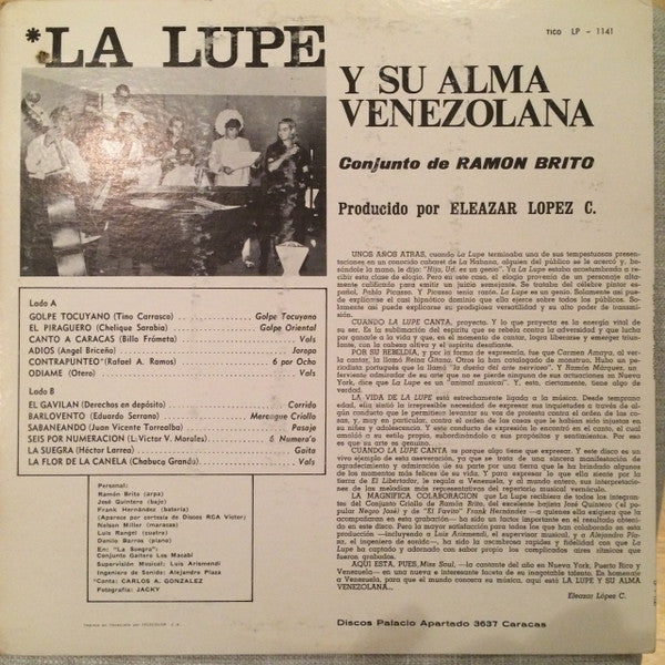 La Lupe ~ Y Su Alma Venezolana (Vinyl) - Djungel & Jazz