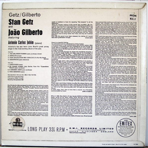 Stan Getz / João Gilberto Featuring Antonio Carlos Jobim ~ Getz / Gilberto (Vinyl) - Djungel & Jazz