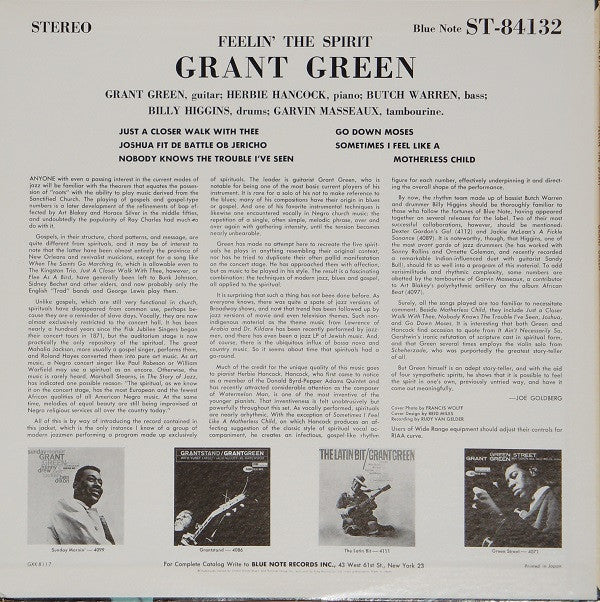 Grant Green ~ Feelin' The Spirit (Vinyl) - Djungel & Jazz