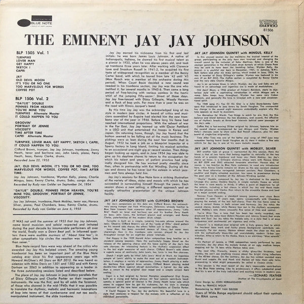 J.J. Johnson ~ The Eminent Jay Jay Johnson Volume 2 (Vinyl) - Djungel & Jazz