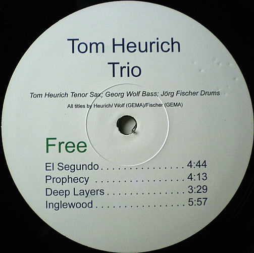 Tom Heurich Trio ~ Free Forms (Vinyl) - Djungel & Jazz