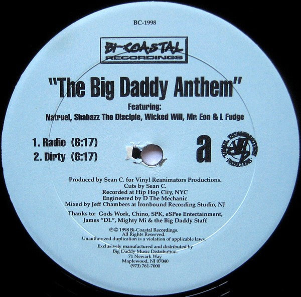 Natruel, Shabazz The Disciple, Wicked Will, Mr. Eon & L Fudge ~ The Big Daddy Anthem (Vinyl) - Djungel & Jazz