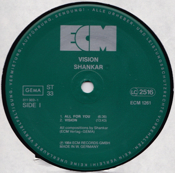 Shankar, Jan Garbarek, Palle Mikkelborg ~ Vision (Vinyl) - Djungel & Jazz