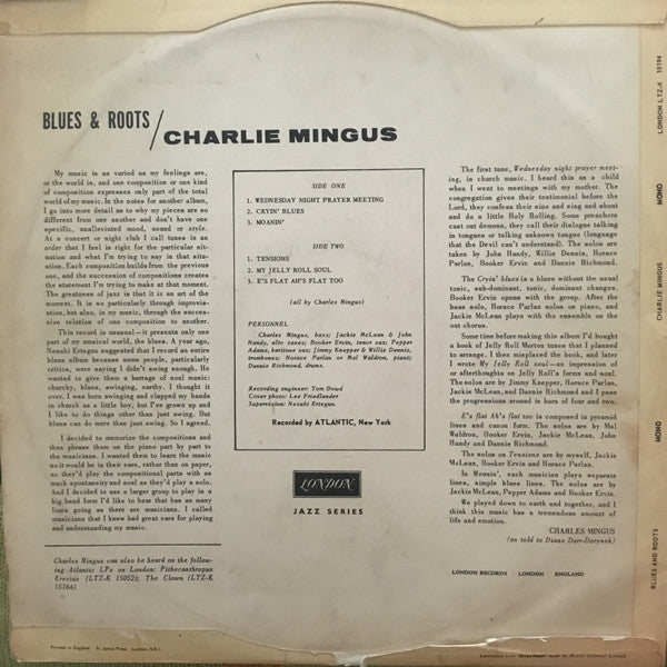 Charlie Mingus ~ Blues & Roots (Vinyl) - Djungel & Jazz