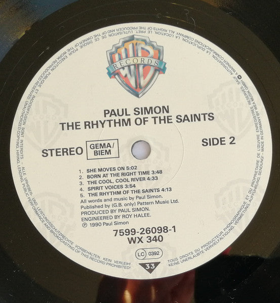 Paul Simon ~ The Rhythm Of The Saints (Vinyl) - Djungel & Jazz