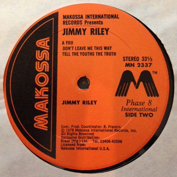 Jimmy Riley : Makossa International Records Presents Jimmy Riley (LP, Album)