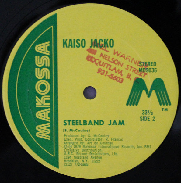 Kaiso Jacko : Escapism / Steelband Jam (12")