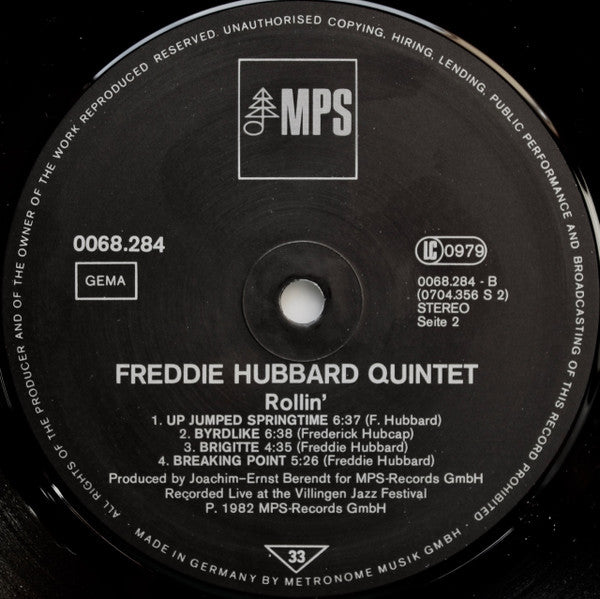 Freddie Hubbard ~ Rollin' (Vinyl) - Djungel & Jazz