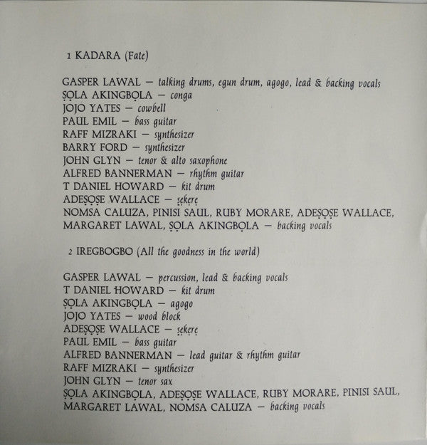 Gaspar Lawal ~ Kadara (Vinyl) - Djungel & Jazz