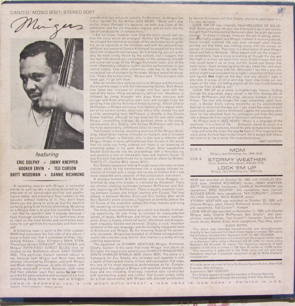 Charles Mingus ~ Mingus (Vinyl) - Djungel & Jazz