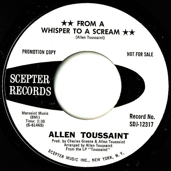 Allen Toussaint ~ From A Whisper To A Scream (Vinyl) - Djungel & Jazz