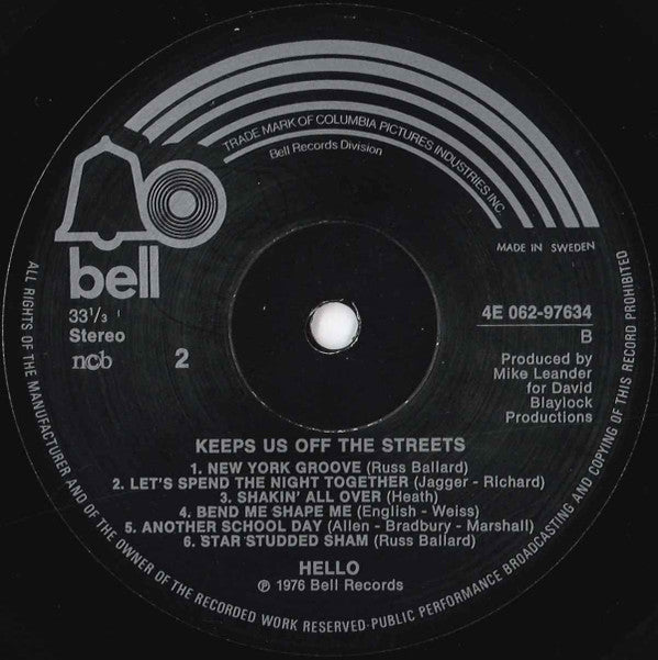 Hello : Keeps Us Off The Streets (LP, Album)